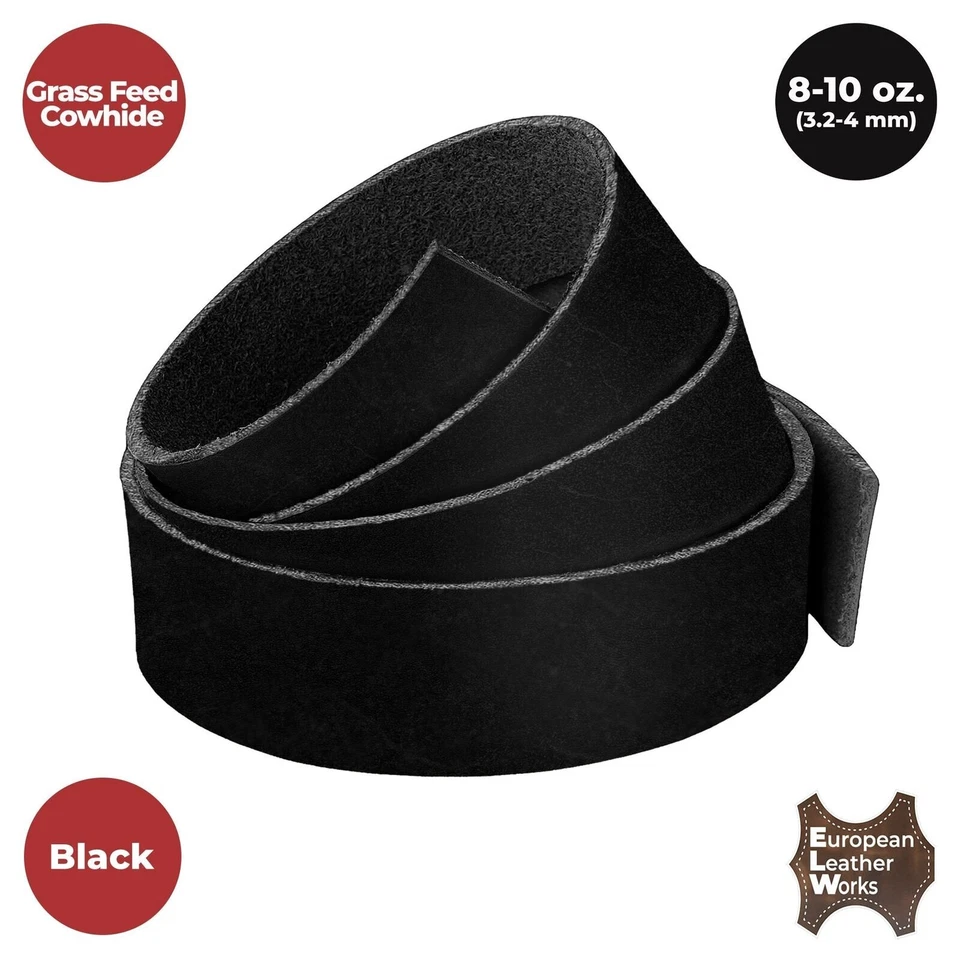 ELW 8-10 oz. (3-4mm) Straps Belts Strips Full Grain Leather Grass Fed Cowhide - Image 4 of 4