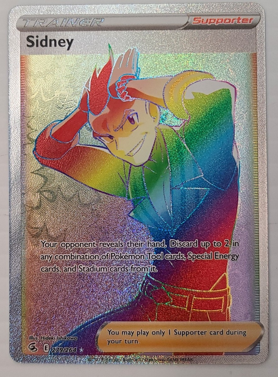Pokémon Sidney Rainbow Secret Rare 279/264 Full Art Trainer