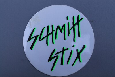 スケートボード Schmitt Stix Vtg Skateboard Sticker Schmitt Stix Skateboards Clear Neon Green OG Z74A Vintage
