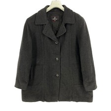 London Fog Cappotto Giacca In Misto Lana Grigio Scuro Taglia EU 46 UK 18 US 16