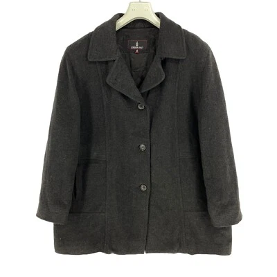 LONDON FOG Manteau Veste Mi-Longue Laine Gris Foncé Taille EU 46 UK 18 US 16 - Photo 1/4