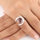 Natural Ametrine Gemstone 925 Sterling Silver Jewelry Handmade Round Stone Ring