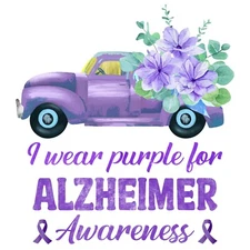 Alzheimer Sticker Purple Awareness Month Faith Love  (4 Inch)