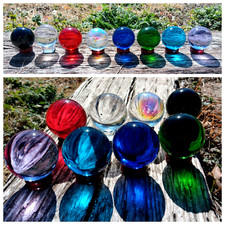 K9 Color Crystal Balls 50mm/80mm Sphere with Stand Meditation Feng Shui