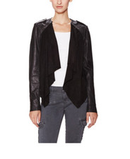 Nwt Muubaa Black Lupus Leather Skinny Draped Biker Jacket Us 4 Xs Uk 8
