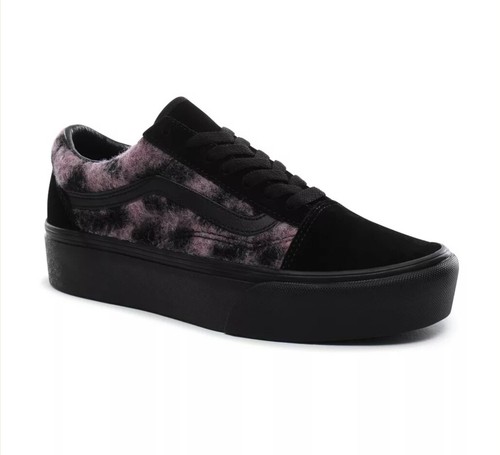mix leopard old skool platform shoes