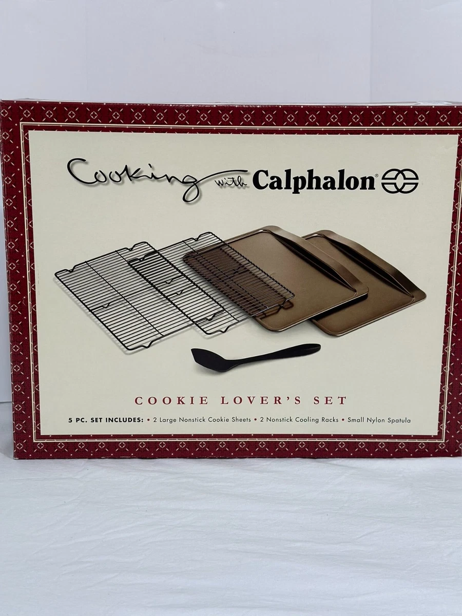 Simply Calphalon Nonstick Bakeware 2-Piece Cookie Sheet Set, Toffee 