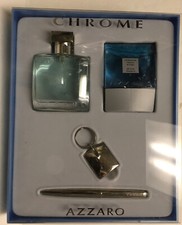Chrome by Azzaro for Men SET: EDT Spray 1.7oz Shampoo Pen Key chain NIB