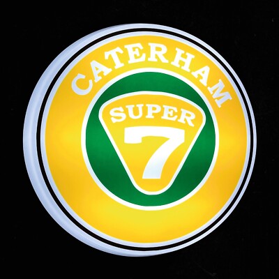 CATERHAM SUPER 7 LED ILLUMINATED WALL LIGHT SIGN GARAGE AUTOMOBILIA GAS & OIL