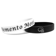 Memento Mori Skull Bracelet Wristband Stoic Philosophy Seneca Set Of 2