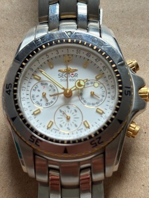VINTAGE SECTOR NO LIMITS SGE 650 CHRONOGRAPH WRISTWATCH NEW BATTERY WORKING