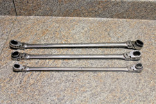 Matco Tools 3pc Set Closed End Flex Head Extra Long Ratchet Wrench Matco Tools 3pc Set Closed End Flex Head Extra Long Ratchet Wrench