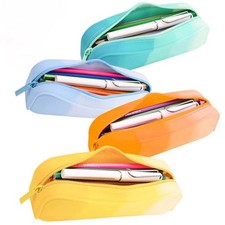 4Pcs Silicone Pencil Case Waterproof Pen Pouch Bag School Office