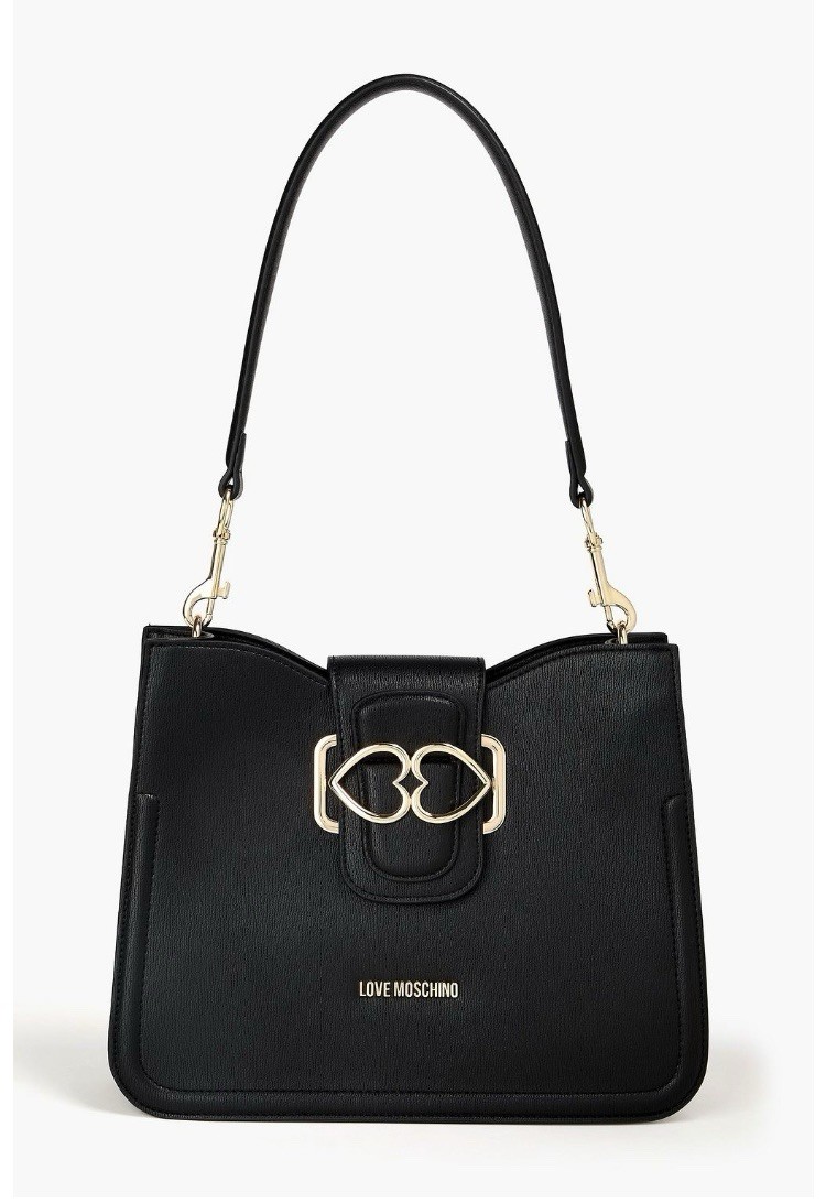 LOVE MOSCHINO Black Shoulder Bag Gold Heart Logo NWT RRP £220 image 2