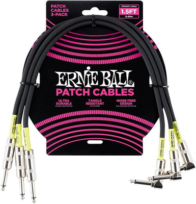 Patch Cable 3-Pack, Straight/Angle, 1.5Ft, Black (P06076)