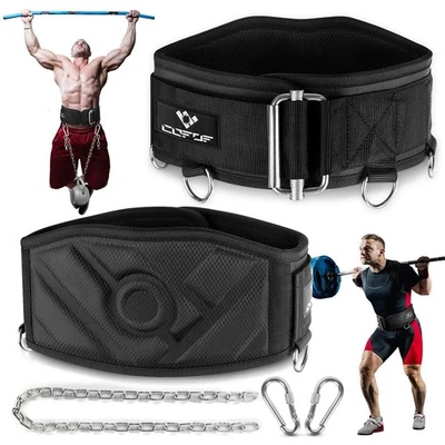COFOF 3-in-1 Weighted Pull Up Belt for Men, Weight Lifting Dip Belt with 40.6 IN Ch...