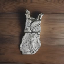SwaddleDesigns Omni Swaddle Sack 0-3 Months White Gray Cotton Baby Sleeping Bag