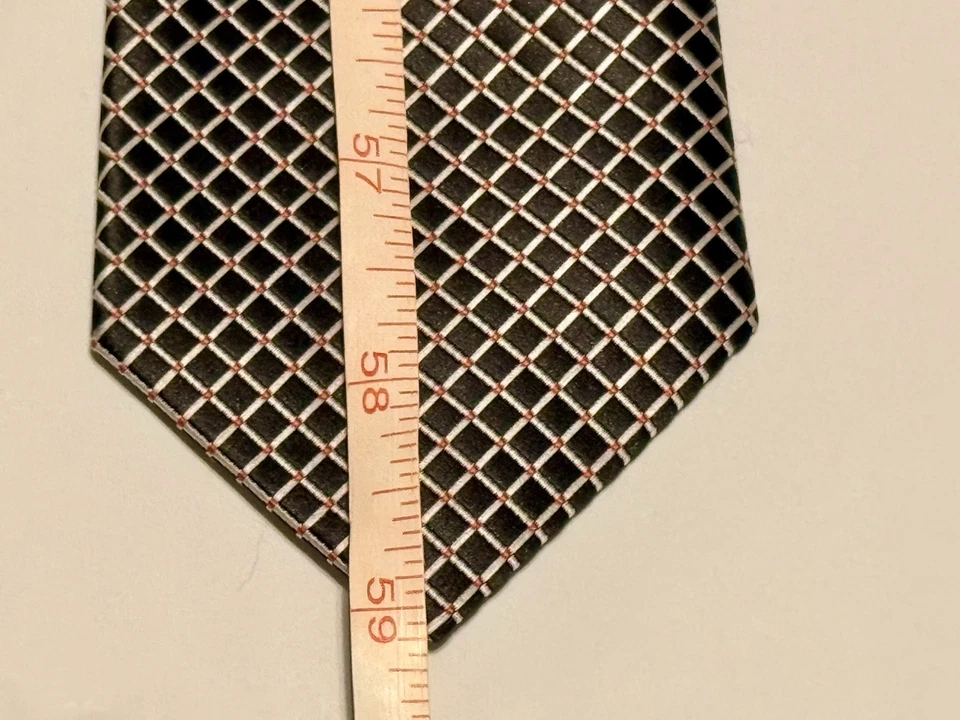 Совершенно Q мужской официальный галстук 59 «Lx2.5» W черный/белый галстук клетчатый микрофибры - Изображение 3 из 4