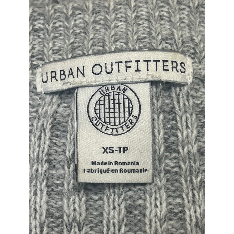 Suéter Top Urban Outfitters Gris Manga Larga Acanalado Tejido Crew Recortado Talla XS Foto 3 de 4