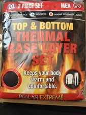 POLAR EXTREME TOP  BOTTOM THERMAL BLACK LAYER SET MEN  Size 2 XL 