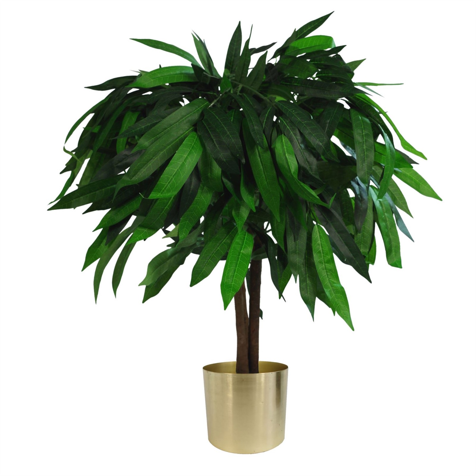 Leaf Design UK Artificial Mango Plant/Tree, Green & Gold, 80cm - Image 2