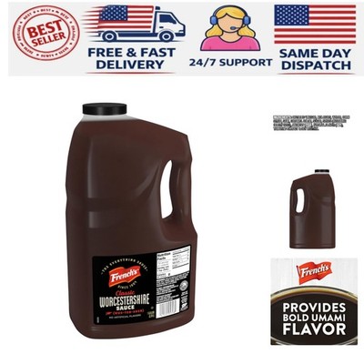 Rich Umami Worcestershire Sauce, 1 Gallon - Ideal for Bulk Cooking & Flavoring
