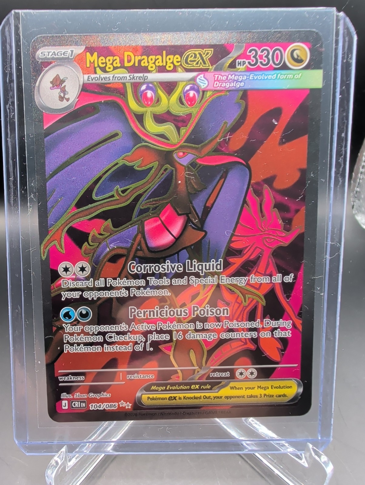 Pokemon Chaos Rising - Mega Dragalge ex Ultra Rare 104/086