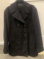 Vintage 1961 US Navy Pea Coat 36R   100 Kersey Wool Corduroy Pockets Authentic