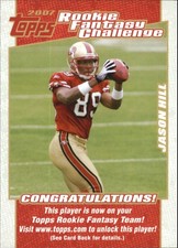 2007 Topps Rookie Fantasy Challenge #16 Jason Hill RC Card. rookie card picture