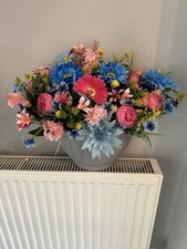 Fence Planter With Artificial Flower Display baby shower patio bright