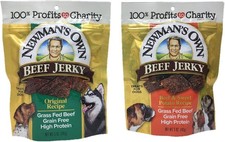 Newman's Own Beef Jerky Treats for Dogs, Bundle of 2 Flavors, Original Recipe an