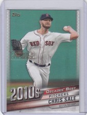 2020 Chris Sale Topps Decades Best CELEBRATION GOLD SP /100 - CS Red Sox Braves