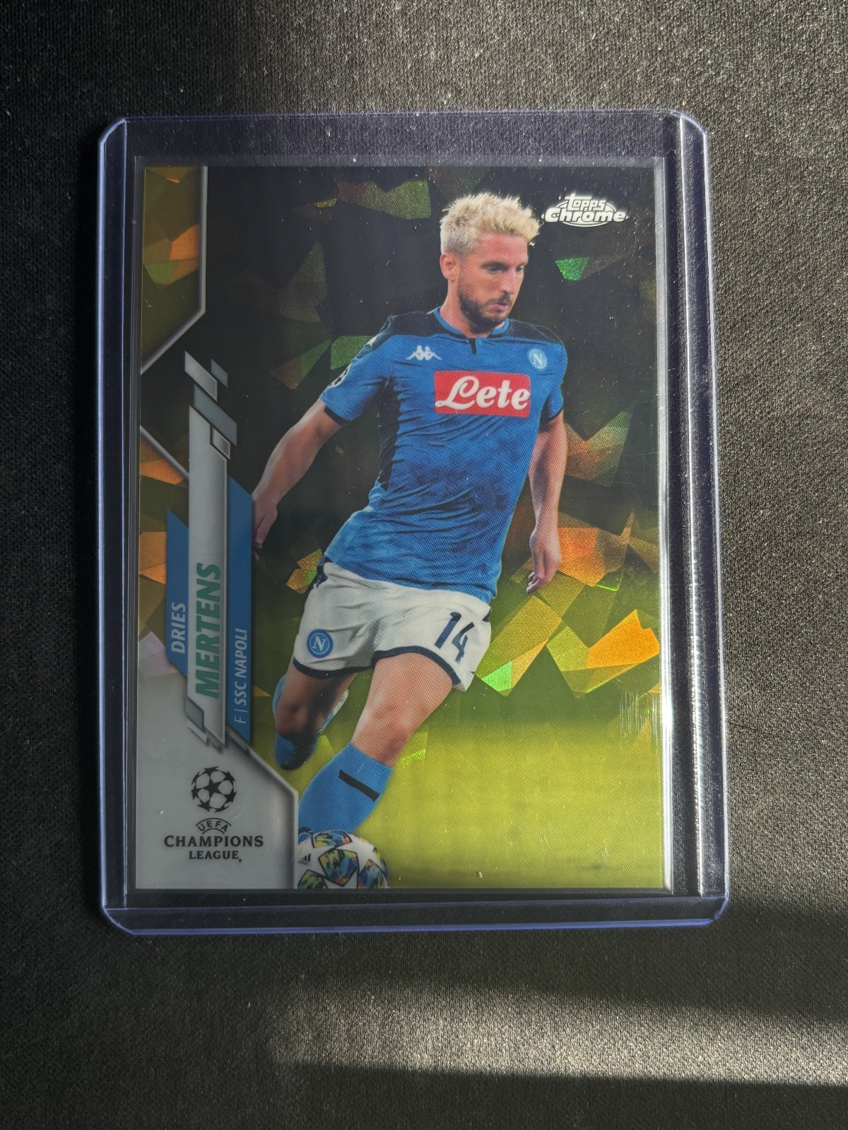 2019-20 Topps Chrome UCL Soccer Sapphire Yellow Dries Mertens /99 view 1
