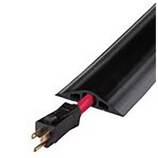 Checkers Cable Protector, 3/4 in H, 10 ft L, 3-1/2 in W, 3 Channel, Rubber,