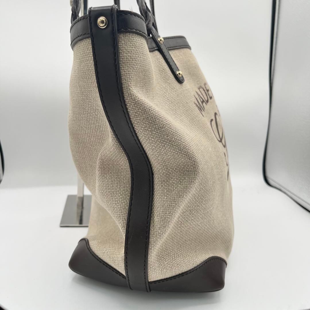 GUCCI Canvas Leather Tote Bag with Pouch Brown Made in Italy, A4 Size, Authentic thumbnail 3