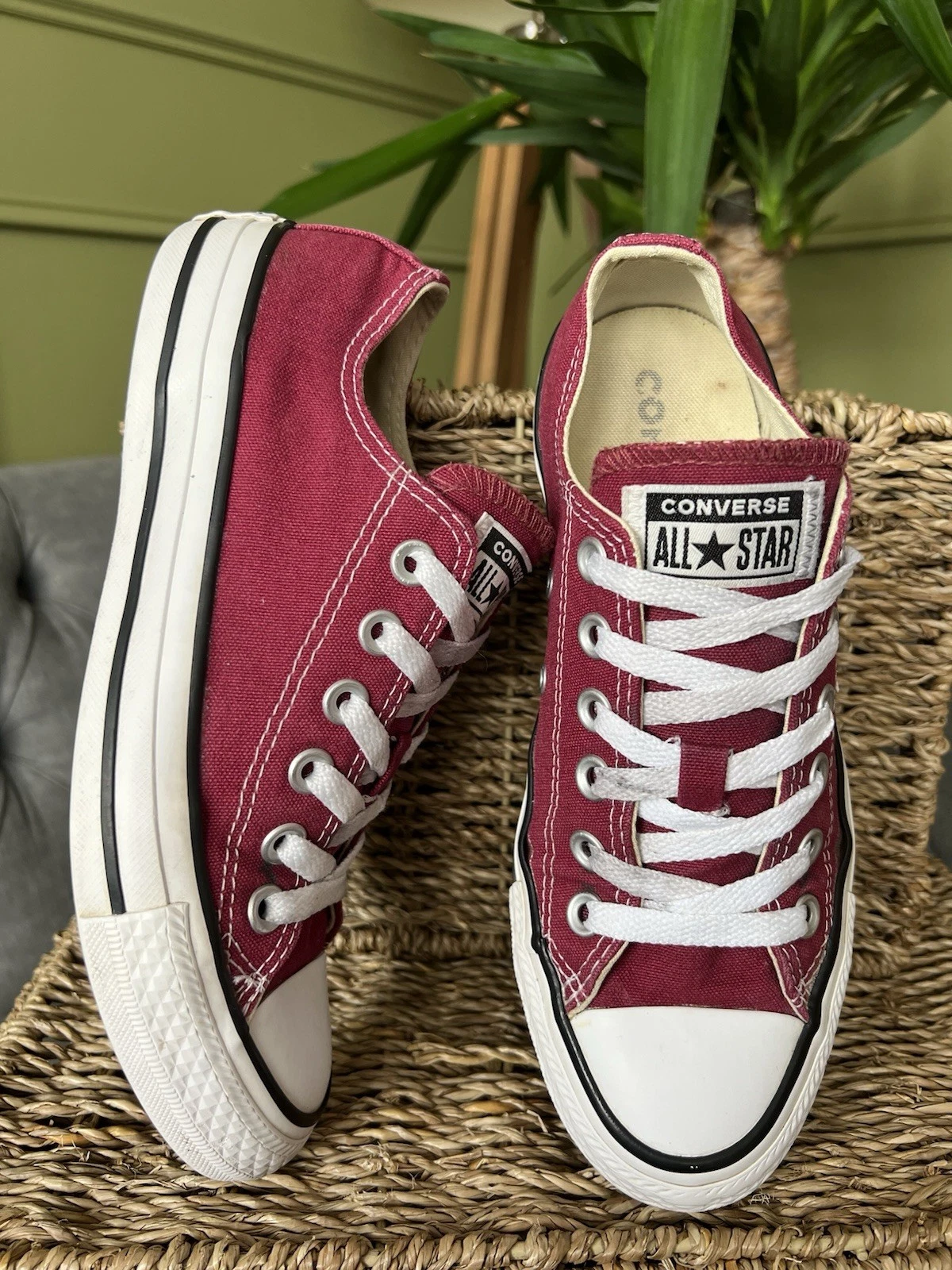 Scarpe da ginnastica Converse taglia 4 5 rosso bordeaux marrone basse Eu 37