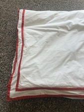 Restoration Hardware White Duvet With Red Border Made In Italy Queen