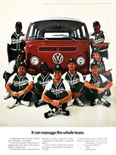1969 VOLKSWAGEN MINI BUS Genuine Vintage Print Ad VW Van 10" x 13.5"