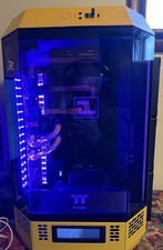 Thermaltake The Tower 300 Yellow ATX Mid Tower Case Tempered Glass Open Frame