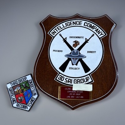UNITED STATES MARINE CORPS USMC Intel Company Plaque & Patch Colonel 3d SRIG CO