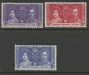 SOLOMON ISLANDS 64-66, 1937 CORONATION, MNH (SOL4148)