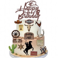 Cowboy Cake Toppers Glitter Cowboy Hat Cake Decorations Party Decoration