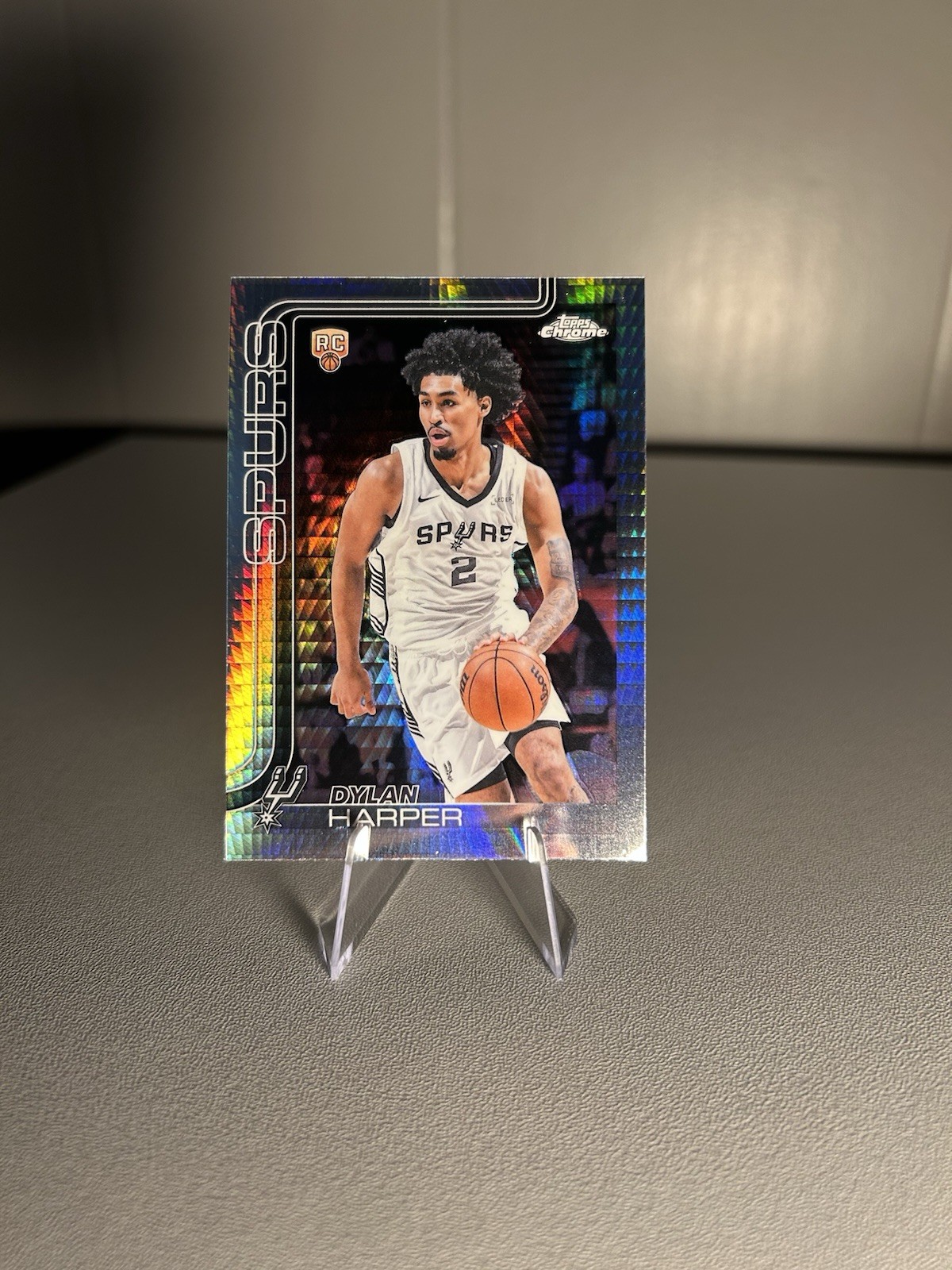 Topps 2025-26 Chrome Dylan Harper Spurs Prism Refractor #252 RC