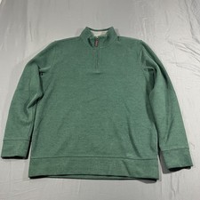 Lands  End Men  s Green Quarter Zip Pullover Sweater Medium 38  40