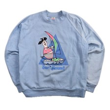 Belton 80s Sweatshirt Surf Hound Dog Windsurfing Graphic USA Made S Pullover VTG