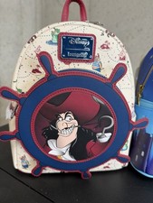 Loungefly Disney Peter Pan Captain Hook Cream Red Blue Mini Backpack
