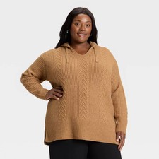 Women's Cozy Cable Hooded Tunic Sweater - Ava  Viv