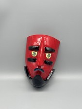 Handcrafted Wooden Mask Diablo Devil Made in Mexico Folk Art Collectible VTG