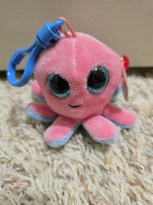 TY Beanie Boos - SHELDON the Octopus (Glitter Eyes)(Key Clip - 3 inch) -  W/Tag