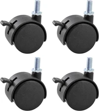 4 Pcs 1.5 Nylon Swivel Caster Wheels with Brakes for Office Chair Furniture